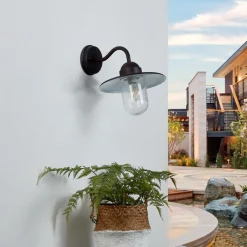 Lindby Terrassebelysning|Væglamper > udendørs væglampe Filip, rustbrun, 30 cm, E27, IP44