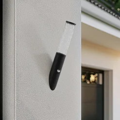 Lindby Væglampe Med Sensor|Terrassebelysning > udendørs væglampe Gavros, sort, aluminium, sensor