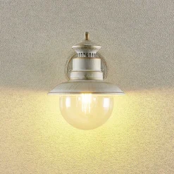 Terrassebelysning|Væglamper ^ Lindby udendørs væglampe Gwendolyn, hvid antik, metal, 26 cm