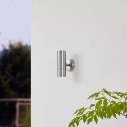 Lindby Væglamper > udendørs væglampe Hakan, op/ned, stål, IP44, GU10