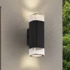 Lindby Terrassebelysning|Væglamper > udendørs væglampe Halvar, sort, 24 cm, 2 x GU10, IP65
