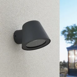 Lindby Terrassebelysning|Væglamper > udendørs væglampe Ileyna, antracit, metal, 15 cm