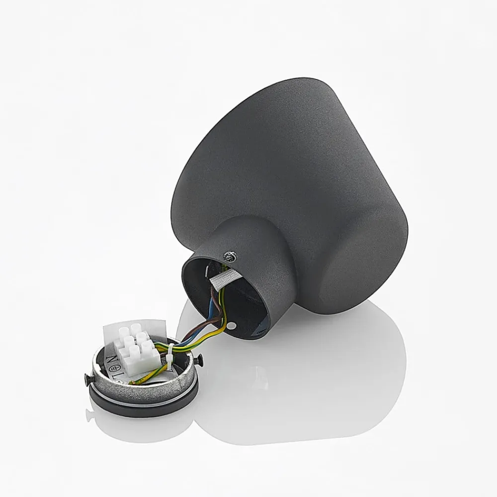 Lindby Terrassebelysning|Væglamper > udendørs væglampe Ileyna, antracit, metal, 15 cm