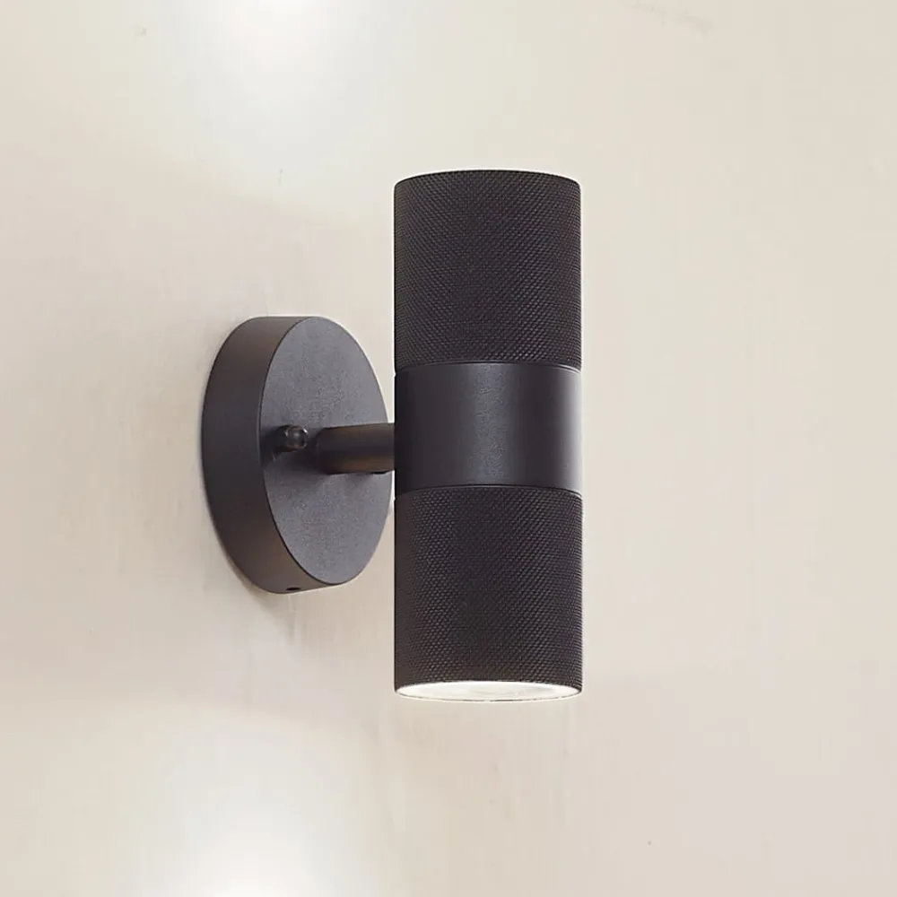 Lindby Væglamper > udendørs væglampe Jovane, sort, aluminium, 2 lyskilder