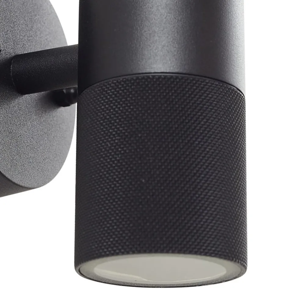 Lindby Væglamper > udendørs væglampe Jovane, sort, aluminium, 2 lyskilder