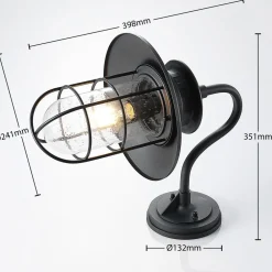Væglamper ^ Lindby udendørs væglampe Kyan, højde 40 cm, sort, IP44, E27