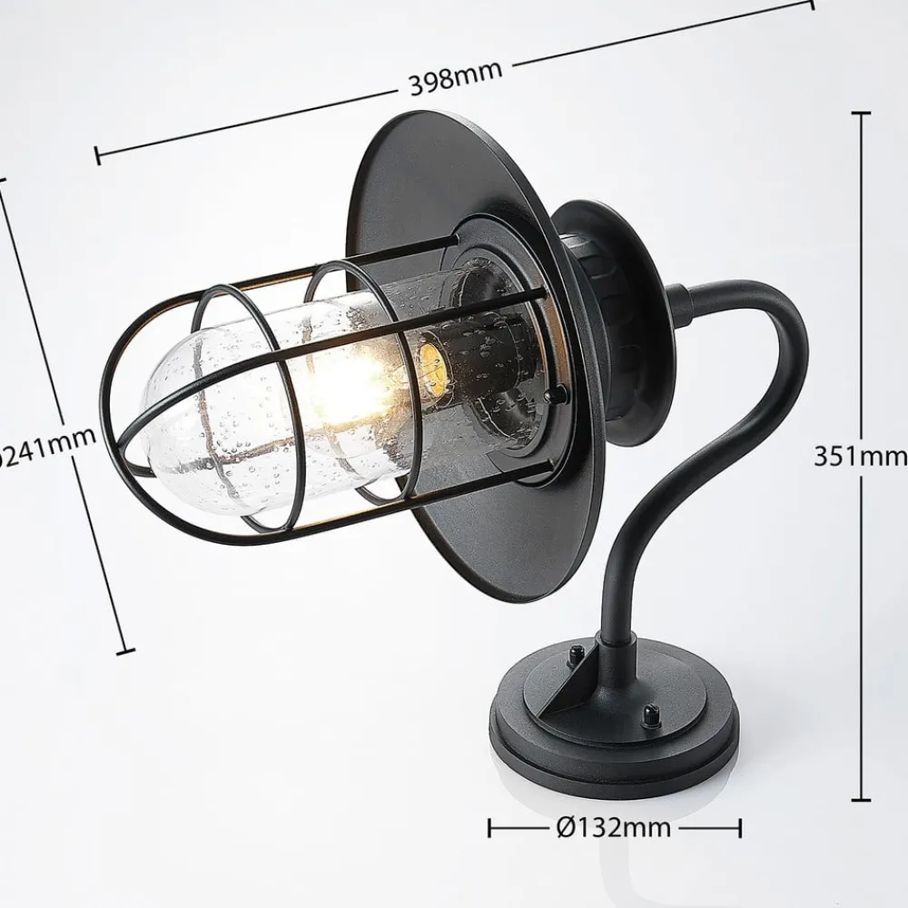 Væglamper ^ Lindby udendørs væglampe Kyan, højde 40 cm, sort, IP44, E27