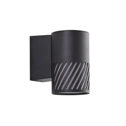 Lindby Terrassebelysning > udendørs væglampe Lurinda, 1 lyskilde, sort, aluminium, Ø10cm