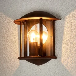 Lindby Væglamper > udendørs væglampe Maelis, rustbrun, metal, 27 cm, E27