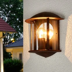 Lindby Væglamper > udendørs væglampe Maelis, rustbrun, metal, 27 cm, E27