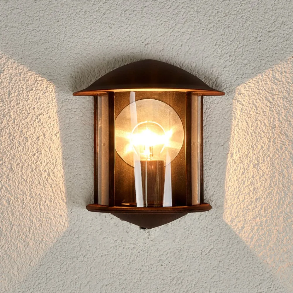 Lindby Væglamper > udendørs væglampe Maelis, rustbrun, metal, 27 cm, E27