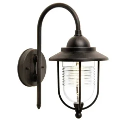 Terrassebelysning|Væglamper ^ Lindby udendørs væglampe Meret, højde 37 cm, rustfarvet, aluminium
