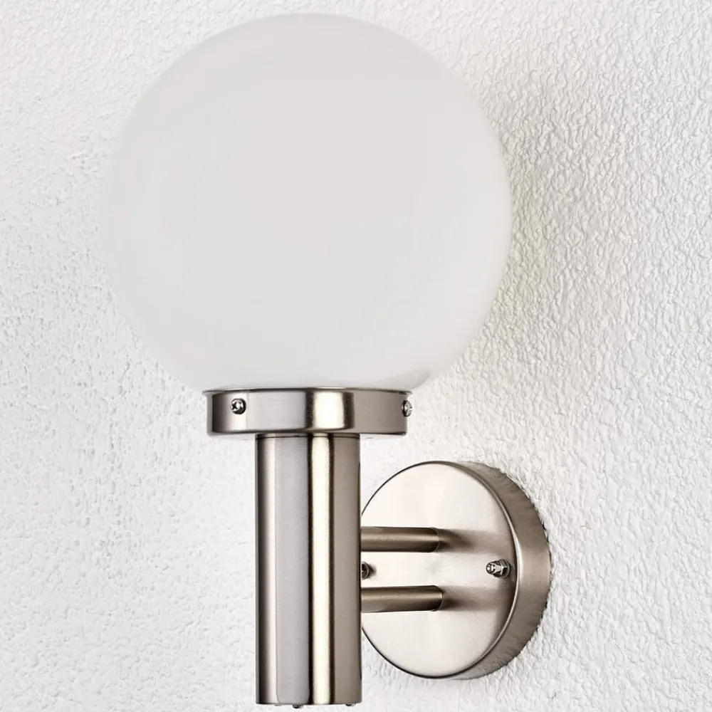 Lindby Terrassebelysning|Væglamper > udendørs væglampe Nada, stål, glas, 32 cm høj, E27