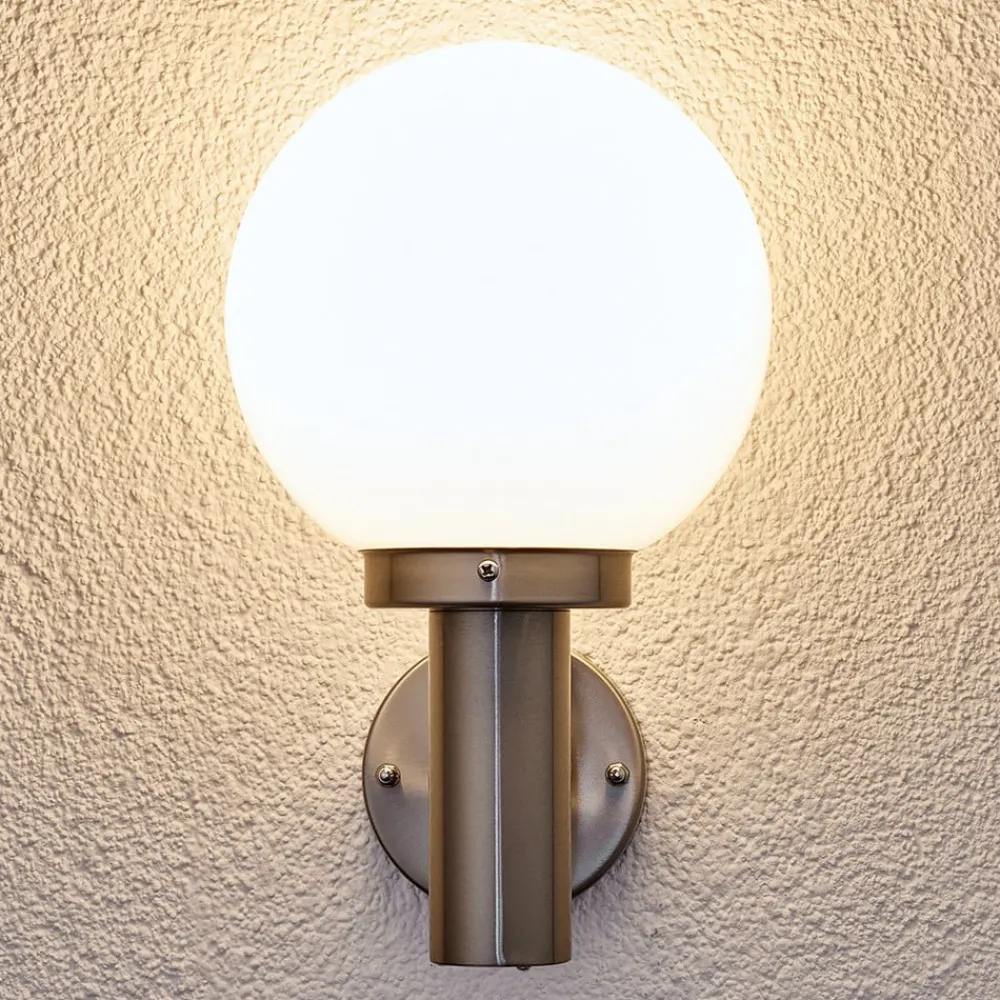Lindby Terrassebelysning|Væglamper > udendørs væglampe Nada, stål, glas, 32 cm høj, E27