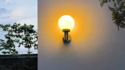 Lindby Terrassebelysning|Væglamper > udendørs væglampe Nada, stål, glas, 32 cm høj, E27
