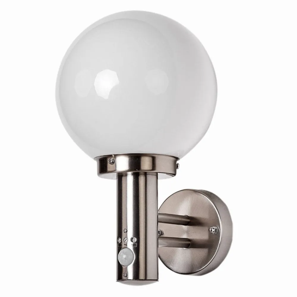 Lindby Væglampe Med Sensor|Terrassebelysning > udendørs væglampe Nada, stål, glas, sensor, E27