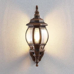 Lindby Terrassebelysning|Væglamper > udendørs væglampe Nadesha, højde 47 cm, børstet guld