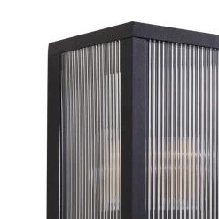 Lindby Væglampe Med Sensor|Terrassebelysning > udendørs væglampe Peldar, sensor, riflet, IP44, E27