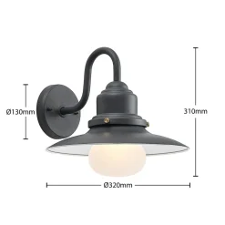 Lindby Væglamper > udendørs væglampe Roisin, antracit, metal, 31 cm