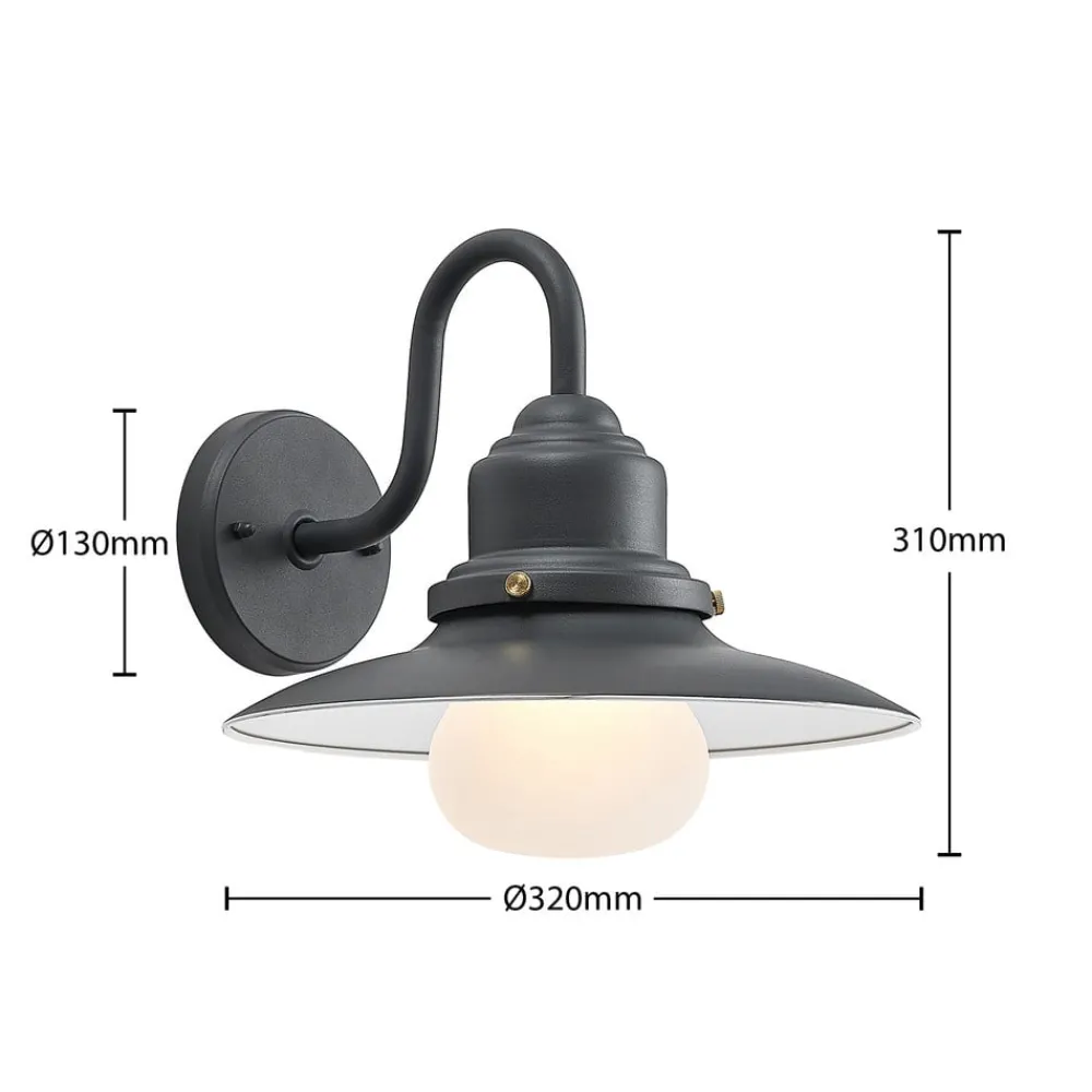 Lindby Væglamper > udendørs væglampe Roisin, antracit, metal, 31 cm