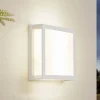 Lindby Terrassebelysning > udendørs væglampe Sivana, hvid, aluminium, 26 cm x 26 cm