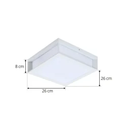 Lindby Terrassebelysning > udendørs væglampe Sivana, hvid, aluminium, 26 cm x 26 cm