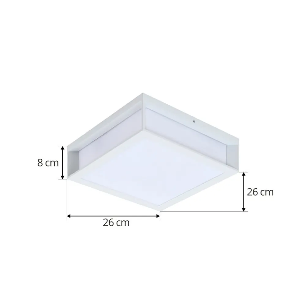 Lindby Terrassebelysning > udendørs væglampe Sivana, hvid, aluminium, 26 cm x 26 cm