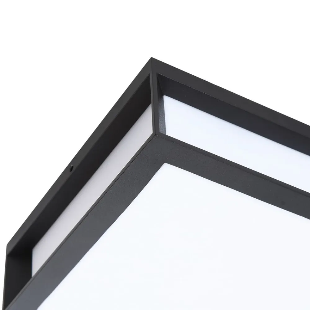Lindby Terrassebelysning|Væglamper > udendørs væglampe Sivana, sort, aluminium, 26 cm x 26 cm