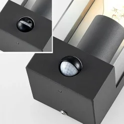Lindby Væglampe Med Sensor|Terrassebelysning > udendørs væglampe Tilian, sensor, højde 25 cm, antracit