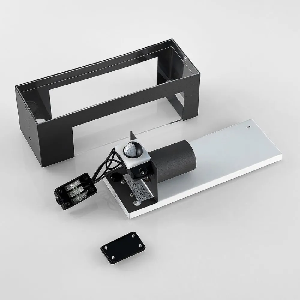 Lindby Væglampe Med Sensor|Terrassebelysning > udendørs væglampe Tilian, sensor, højde 25 cm, antracit