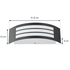 Væglamper ^ Lindby udendørs væglampe Vimal, E27, 32 cm, sort, aluminium