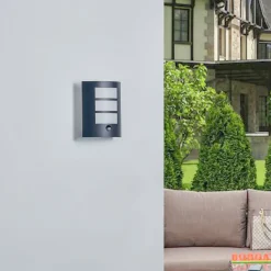 Lindby Væglampe Med Sensor|Væglamper > udendørs væglampe Vimal, sensor, E27, 26 cm, aluminium