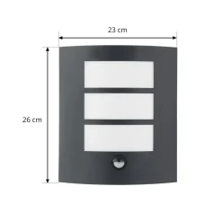 Lindby Væglampe Med Sensor|Væglamper > udendørs væglampe Vimal, sensor, E27, 26 cm, aluminium