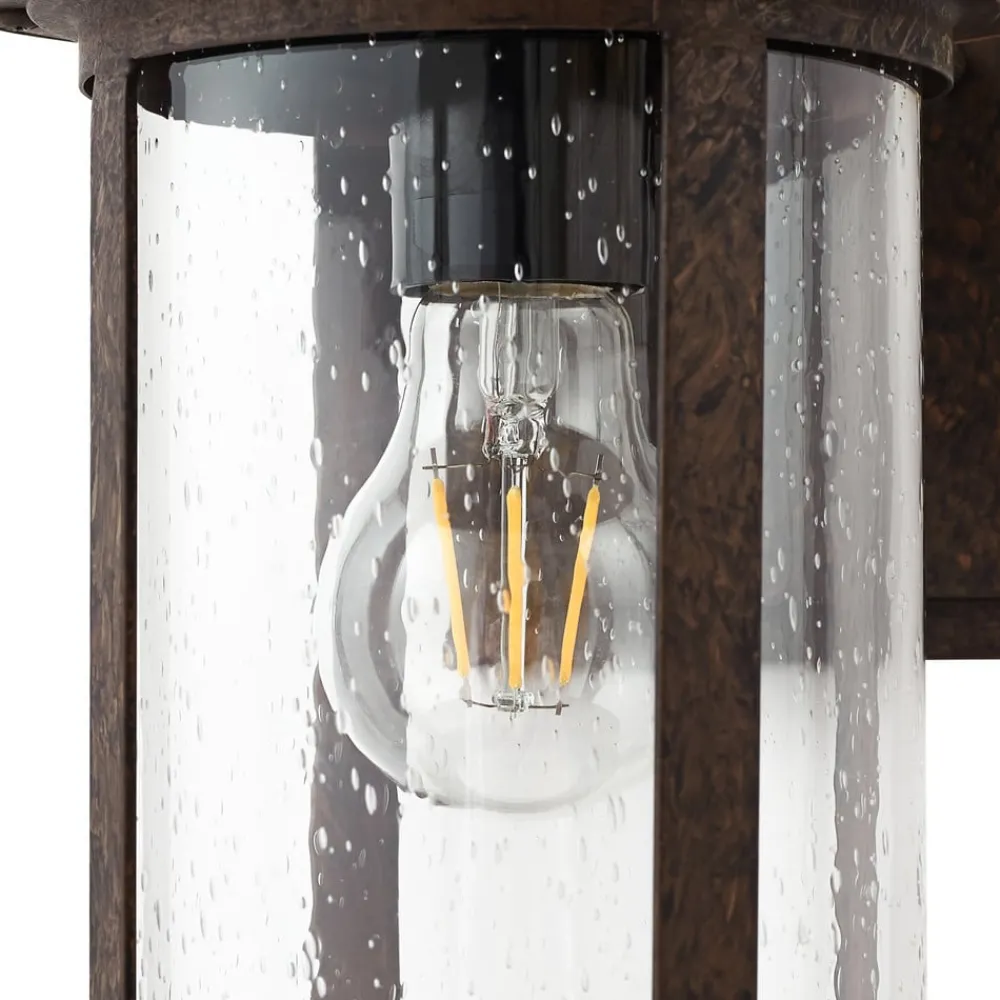 Lindby Terrassebelysning|Væglamper > udendørs væglampe Zayn, rustfarvet, glas, IP23