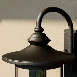 Lindby Terrassebelysning > udendørs væglampe Zayn, sort, glas, højde 33 cm, IP23