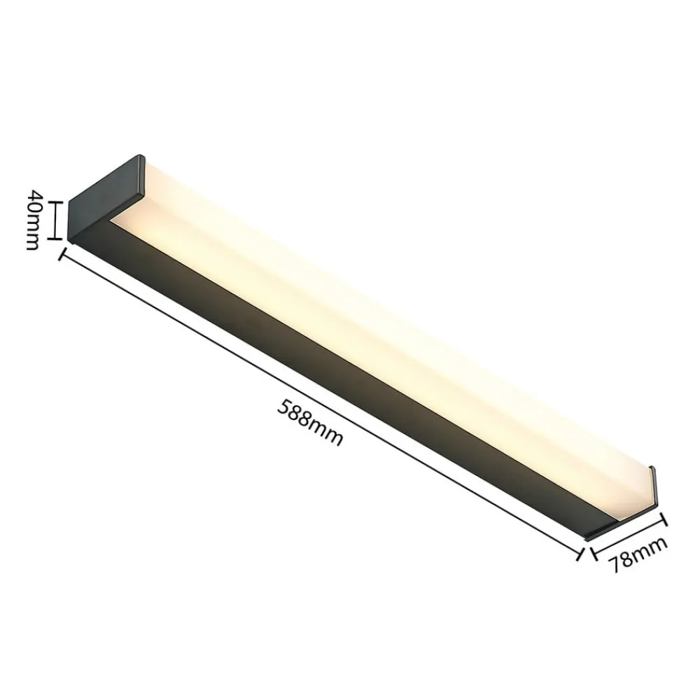 Lindby Væg- Og Spejllamper|Væglamper > Ulisan LED-væglampe til bad, kantet 58,8 cm