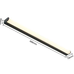 Lindby Væg- Og Spejllamper|Væglamper > Ulisan LED-væglampe til bad, rund, 88,8 cm