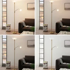 Lindby Gulvlamper|Gulvlamper > uplight Jost, 180 cm, messing, læselampe, E27