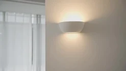 Lindby Gang|Pendellamper > uplight væglampe Jimmy, hvid, gips, halvcirkelformet, 24 cm, E14