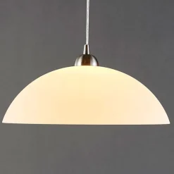 Pendellamper|Pendellamper ^ Lindby Valeria hængelampe, hvid, glas, Ø 40 cm, E27