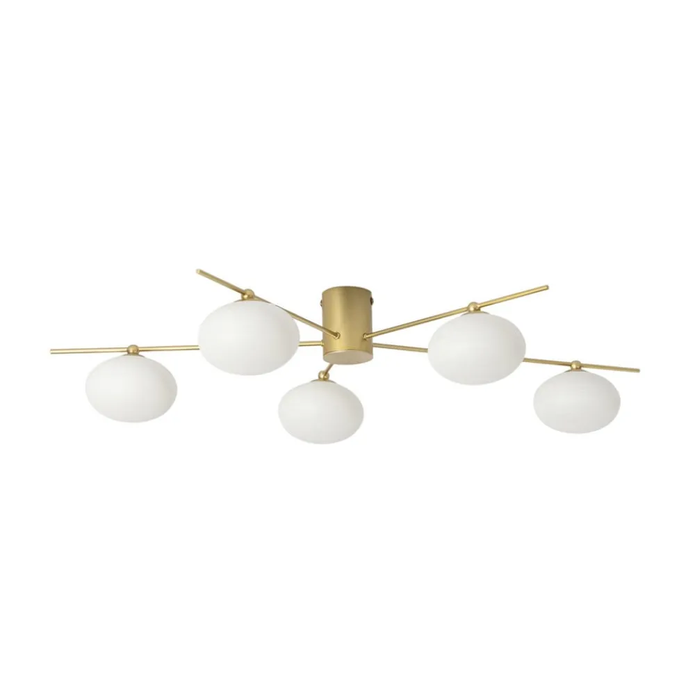 Loftlamper|Loftlamper ^ Lindby Valisa loftslampe, guld, 5-lys