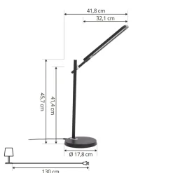 Lindby Arbejdsrum/Kontor|Bordlamper > Valtorin LED-skrivebordslampe, sort