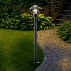 Lindby Gadebelysning > vejlampe Belmiro, jern, 100 cm høj, E27, sort