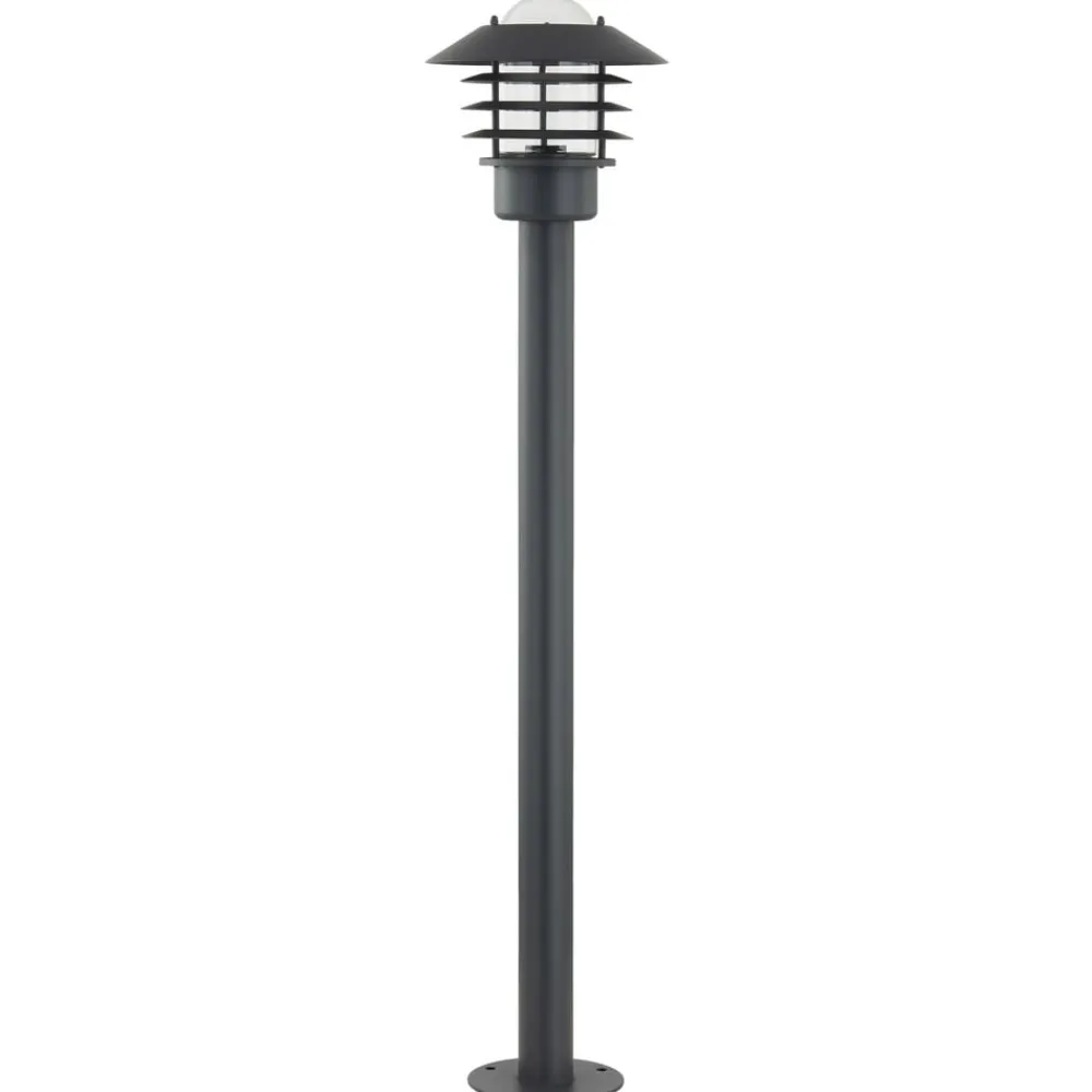 Lindby Gadebelysning > vejlampe Belmiro, jern, 100 cm høj, E27, sort