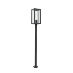 Gadebelysning ^ Lindby vejlampe Bolgar, sort, metal, glas, 15 cm