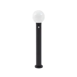 Gadebelysning ^ Lindby vejlampe Dangan, hvid, 90 cm, glas, sensor