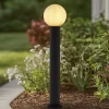 Terrassebelysning|Gadebelysning ^ Lindby vejlampe Dangan, hvid, højde 90 cm, glas, metal