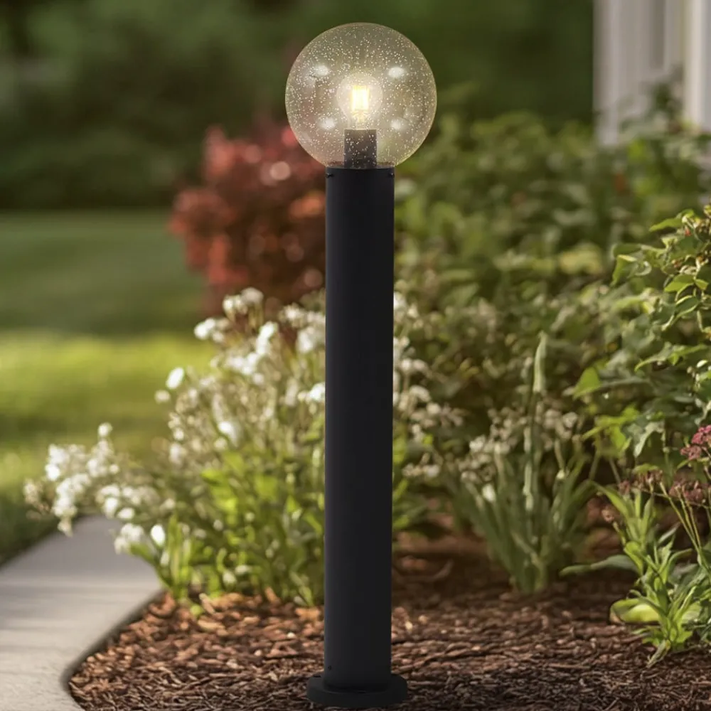 Lindby Gadebelysning > vejlampe Dangan, klar, højde 90 cm, glas, metal