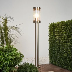 Lindby Terrassebelysning|Sokkellamper > vejlampe Djori, 80 cm, alufarve, stål, E27