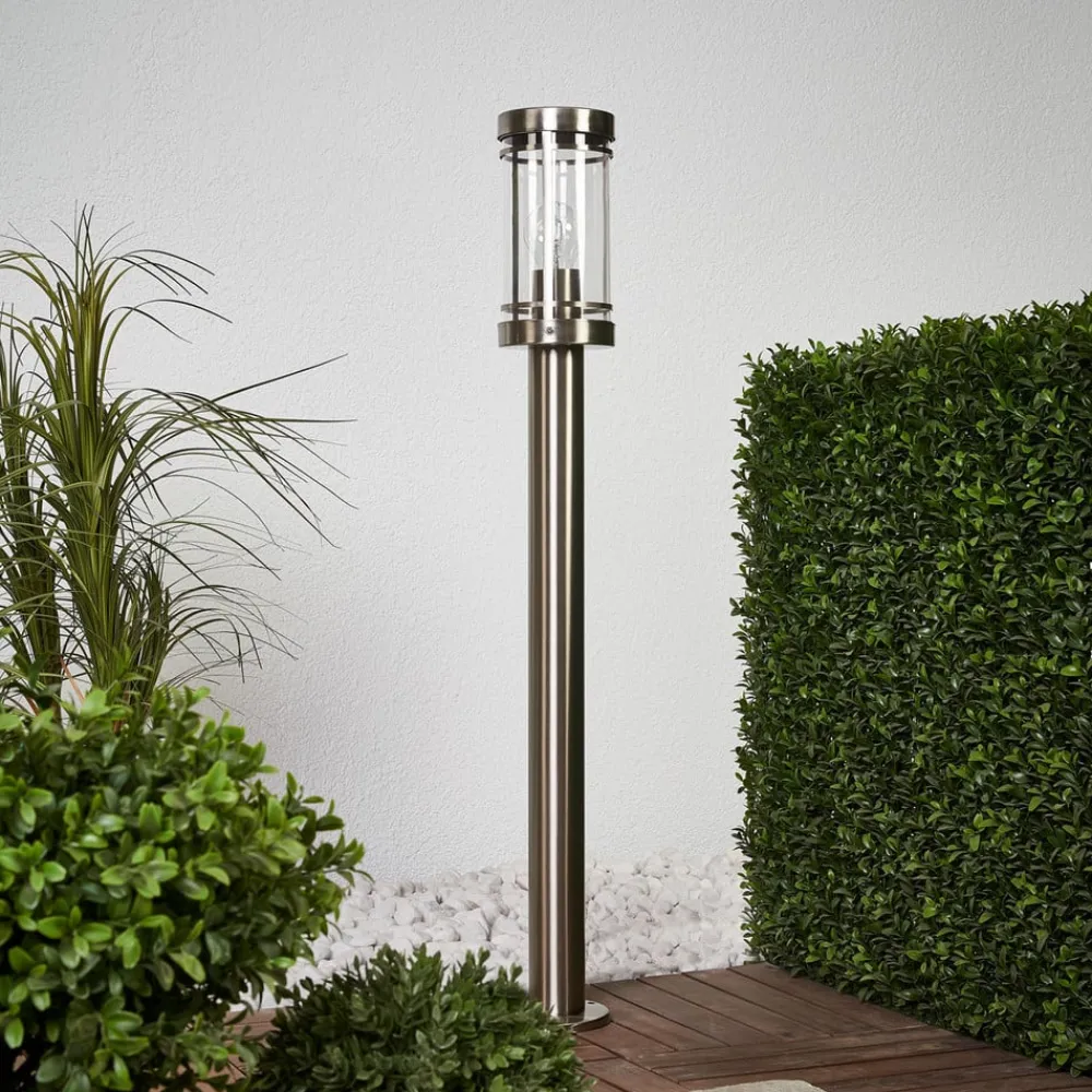 Lindby Terrassebelysning|Sokkellamper > vejlampe Djori, 80 cm, alufarve, stål, E27
